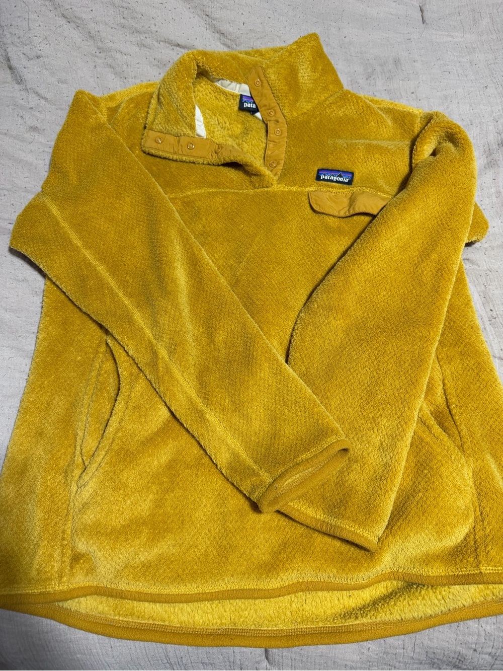 Patagonia Women’s Mustard Yellow Zip-Up Fleece Pullover